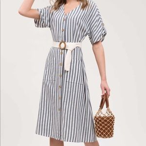 Blu Pepper - Stripe Midi Dress